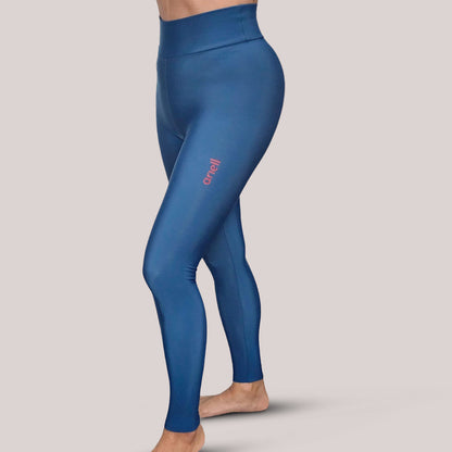 ARIELL Deep Teal high-waist thermal leggings side view