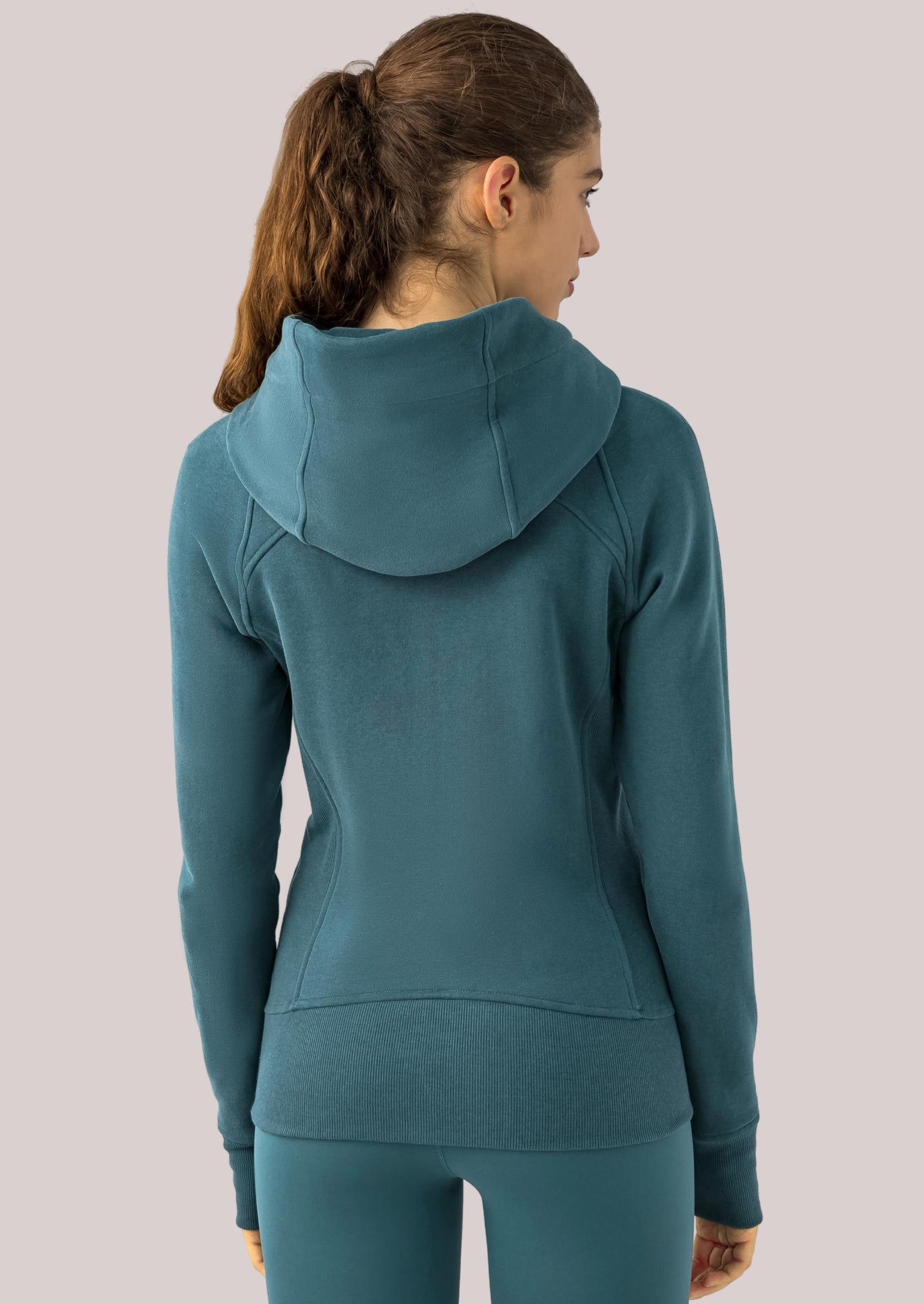 Alpine Fleece Zip Hoodie – Dusty Petrol